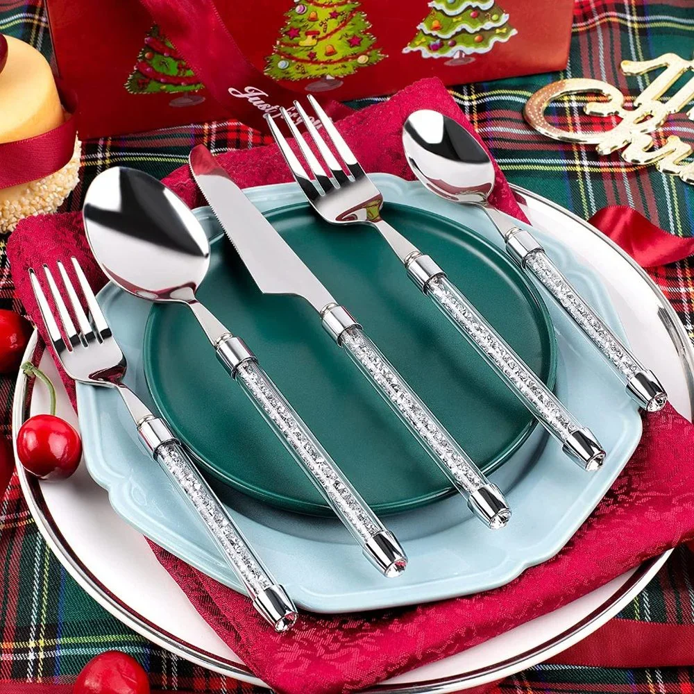 NWT Sparkling Bling Crystal Rhinestone Silverware Place Setting Dinner F… - Picture 3 of 7